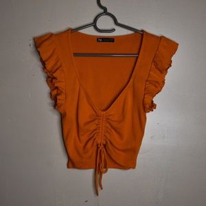 Orange Zara Crop Top Size M